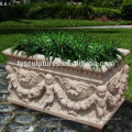 2019 popular western style custom hand carved stone flowerpots for home garden